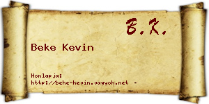 Beke Kevin névjegykártya